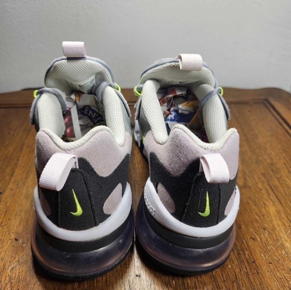 Nike Girls Air Max 270 React GS Particle Grey BQ0102l3-010 Shoes Size 5.5Y - Picture 4 of 7